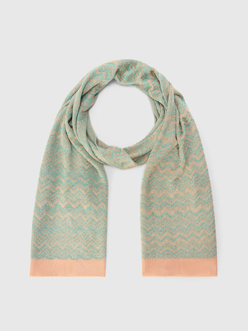 Zigzag viscose-blend scarf with ribbed edge 1