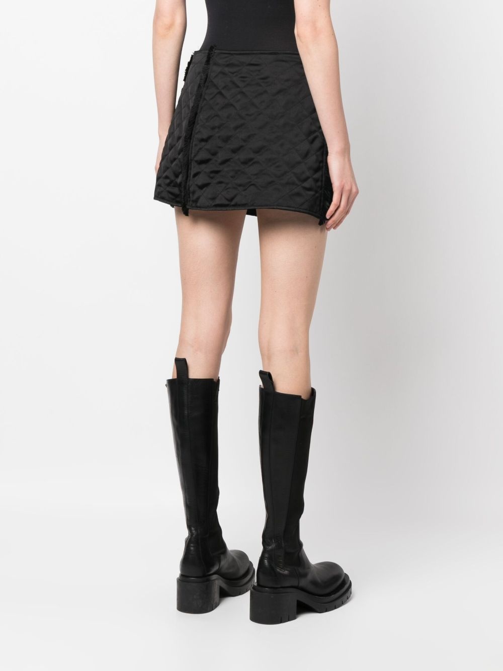 quilted wrap-style mini skirt - 4