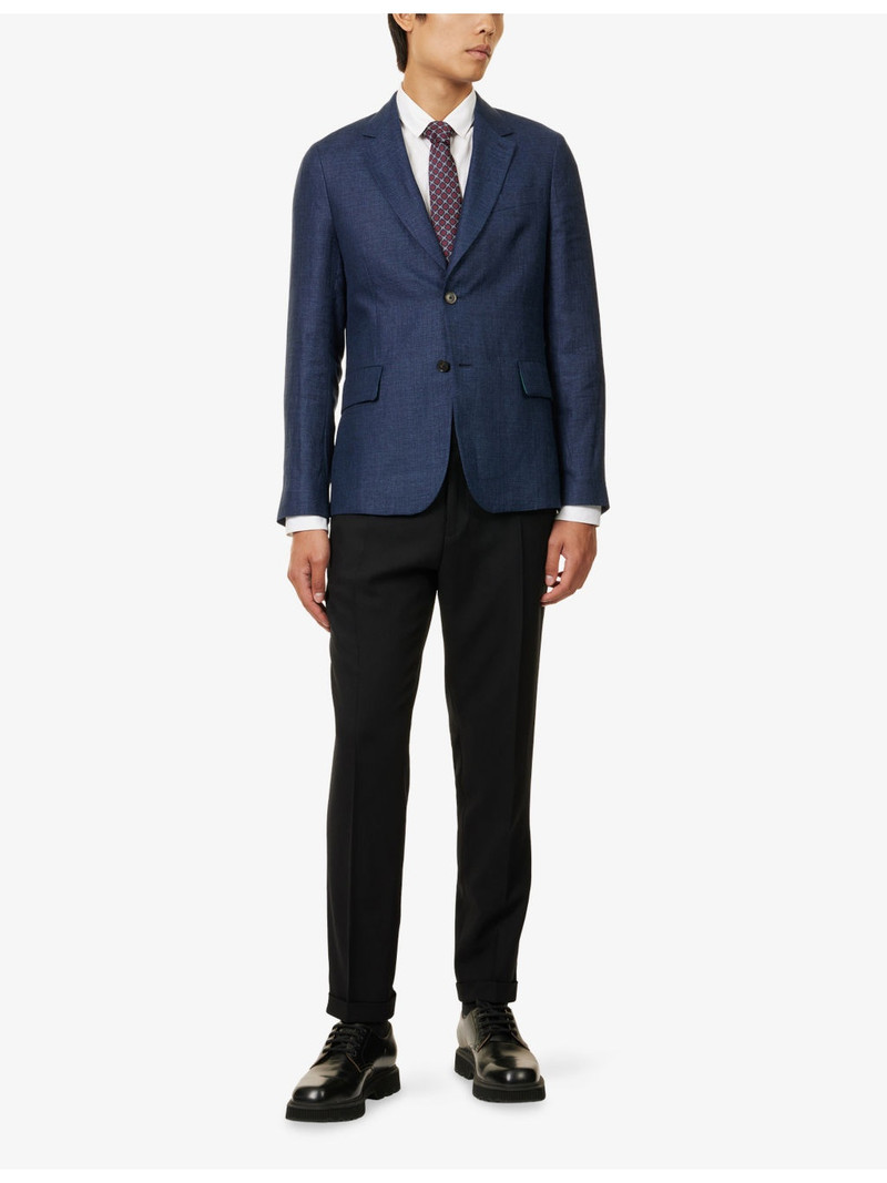 Paul Smith Notched-Lapel Long-Sleeves Linen-Wool Blend Jacket outlook