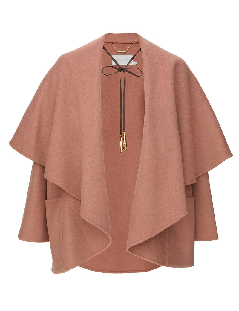 LUNA WOOL TIE NECK CAPE 1