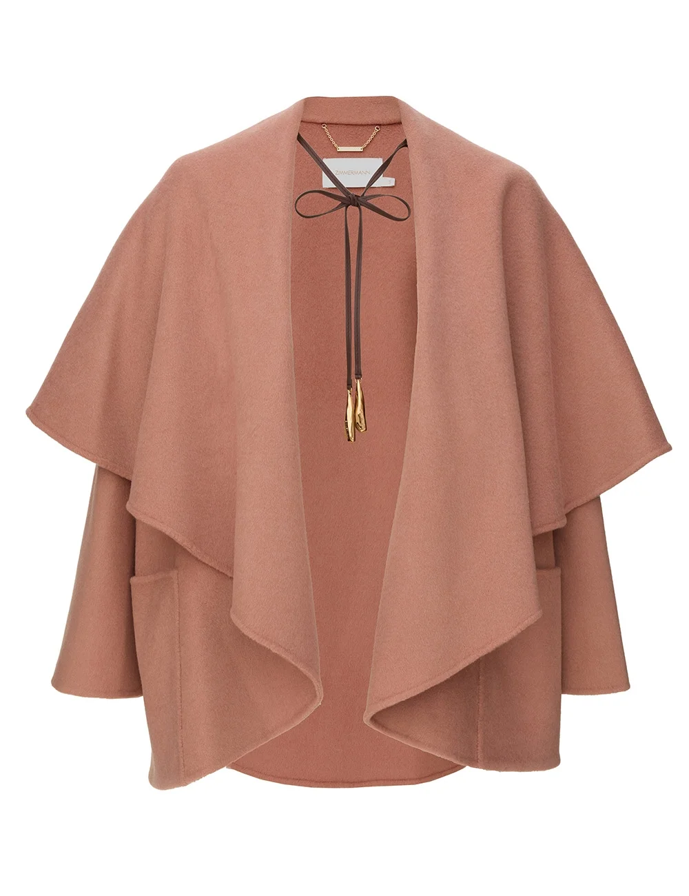 LUNA WOOL TIE NECK CAPE - 1