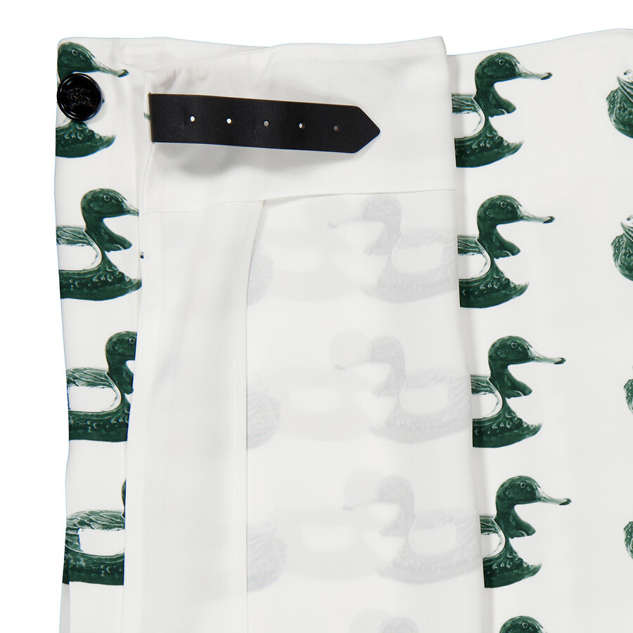 Burberry Duck Print Kilt Silk Skirt - 5