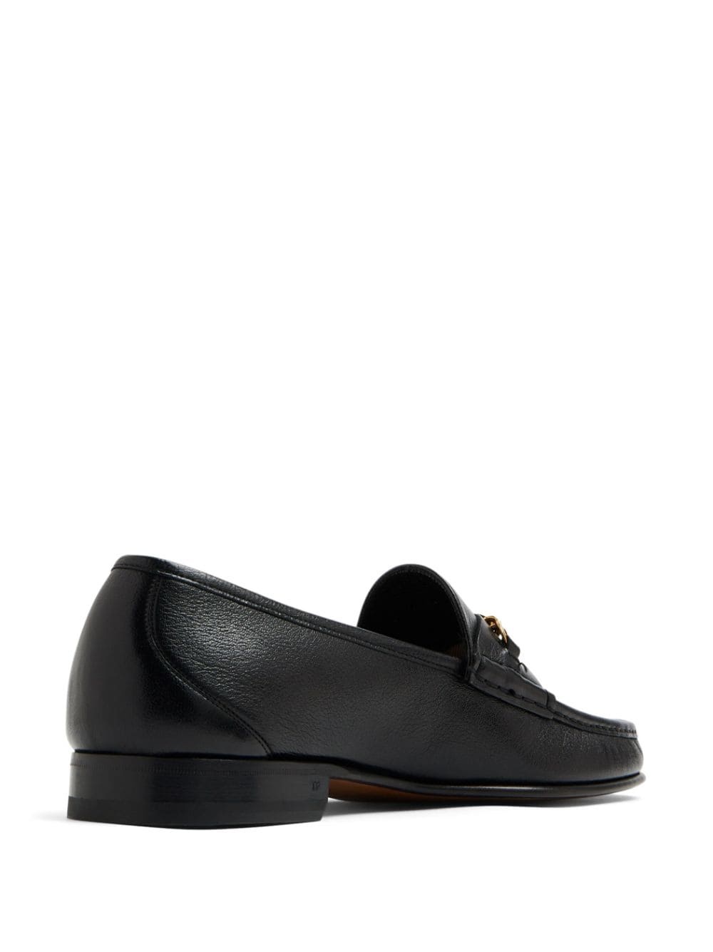 chain-link leather loafers - 3