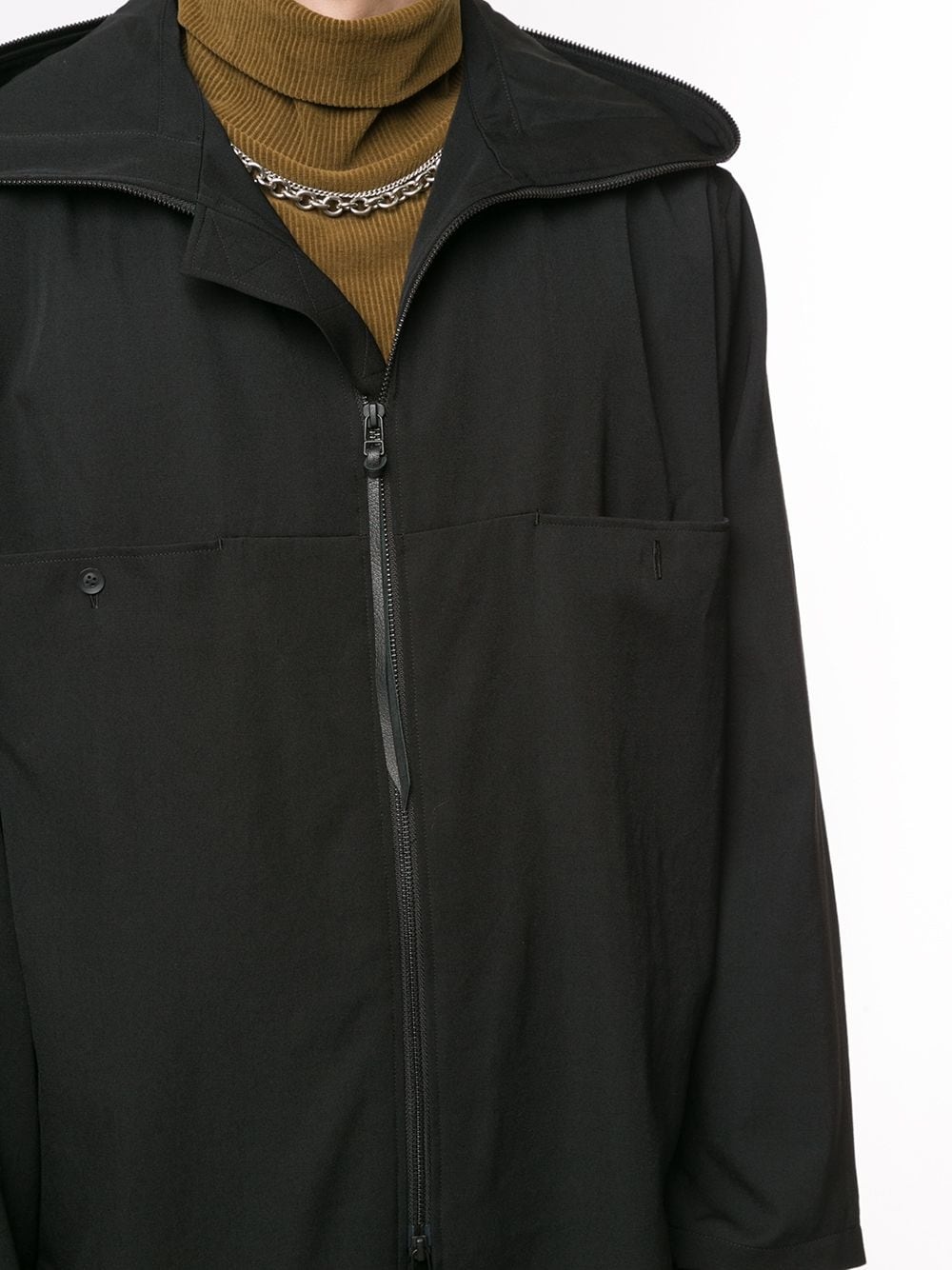 zip-front hooded shirt - 6