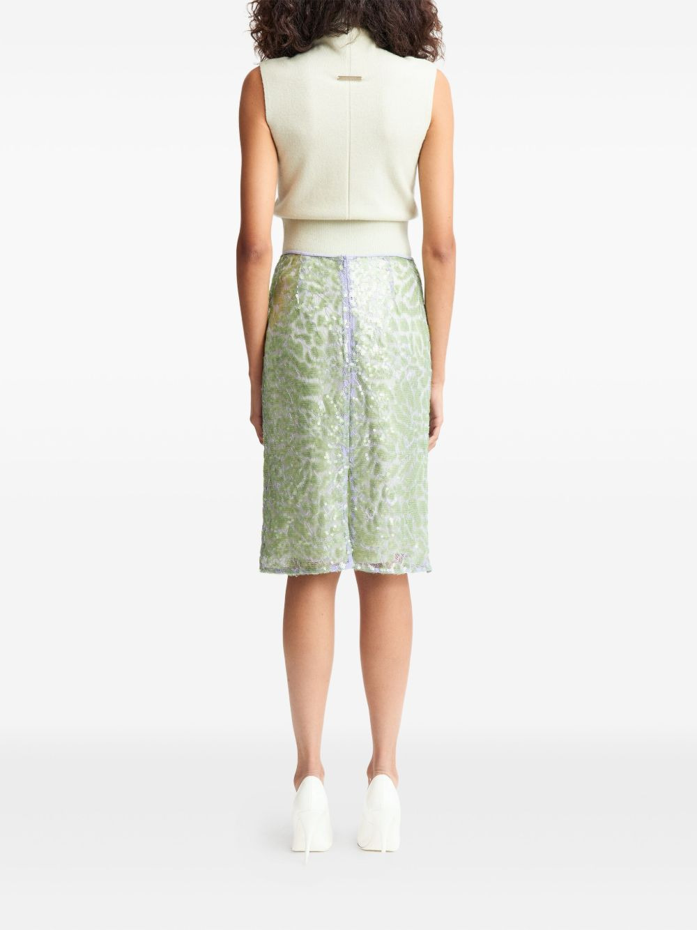 Elice lace sequinned midi skirt - 4
