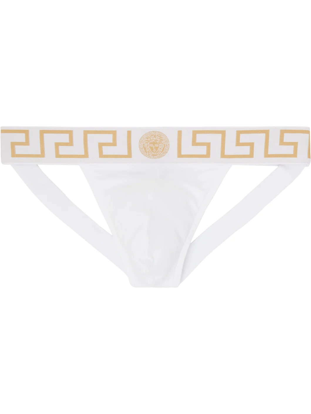White Cotton-Jersey Jockstrap - 1