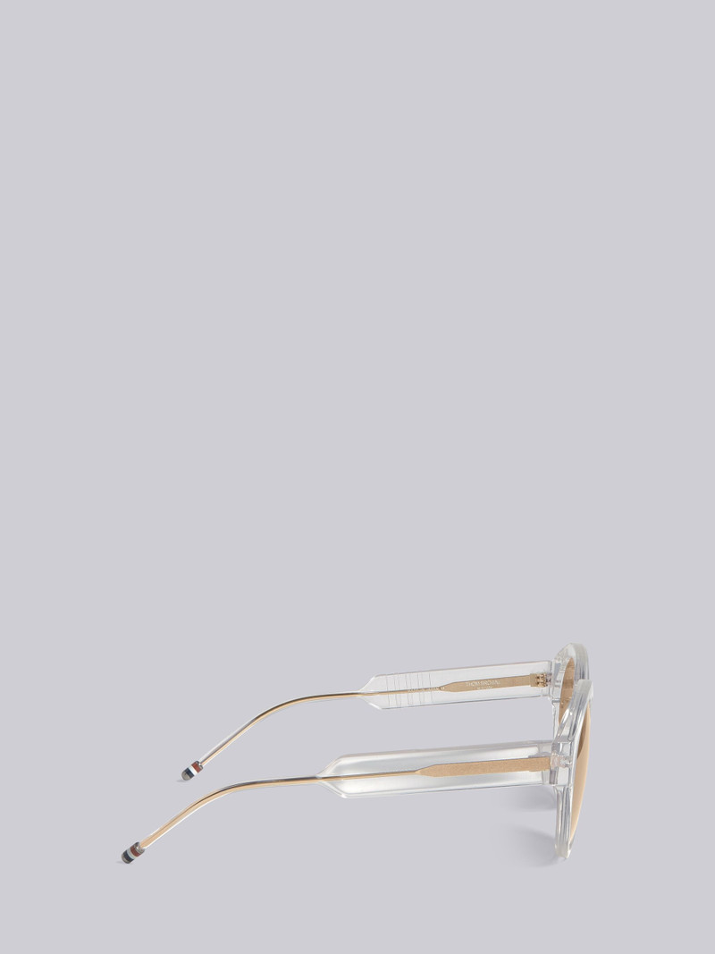 TB717 - Crystal And Gold Flash Brown Round Sunglasses 3