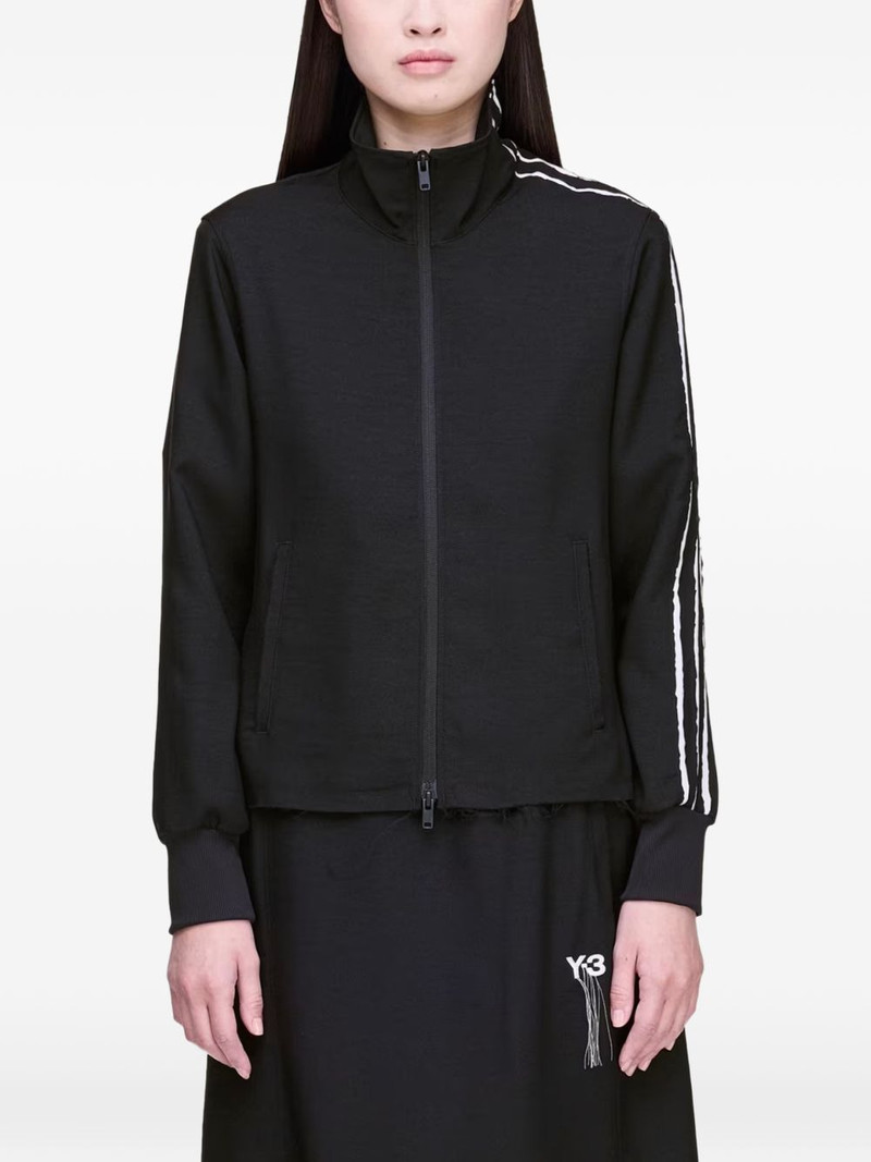 Y-3 stripe-embellishment zip-fastening sweatshirt outlook