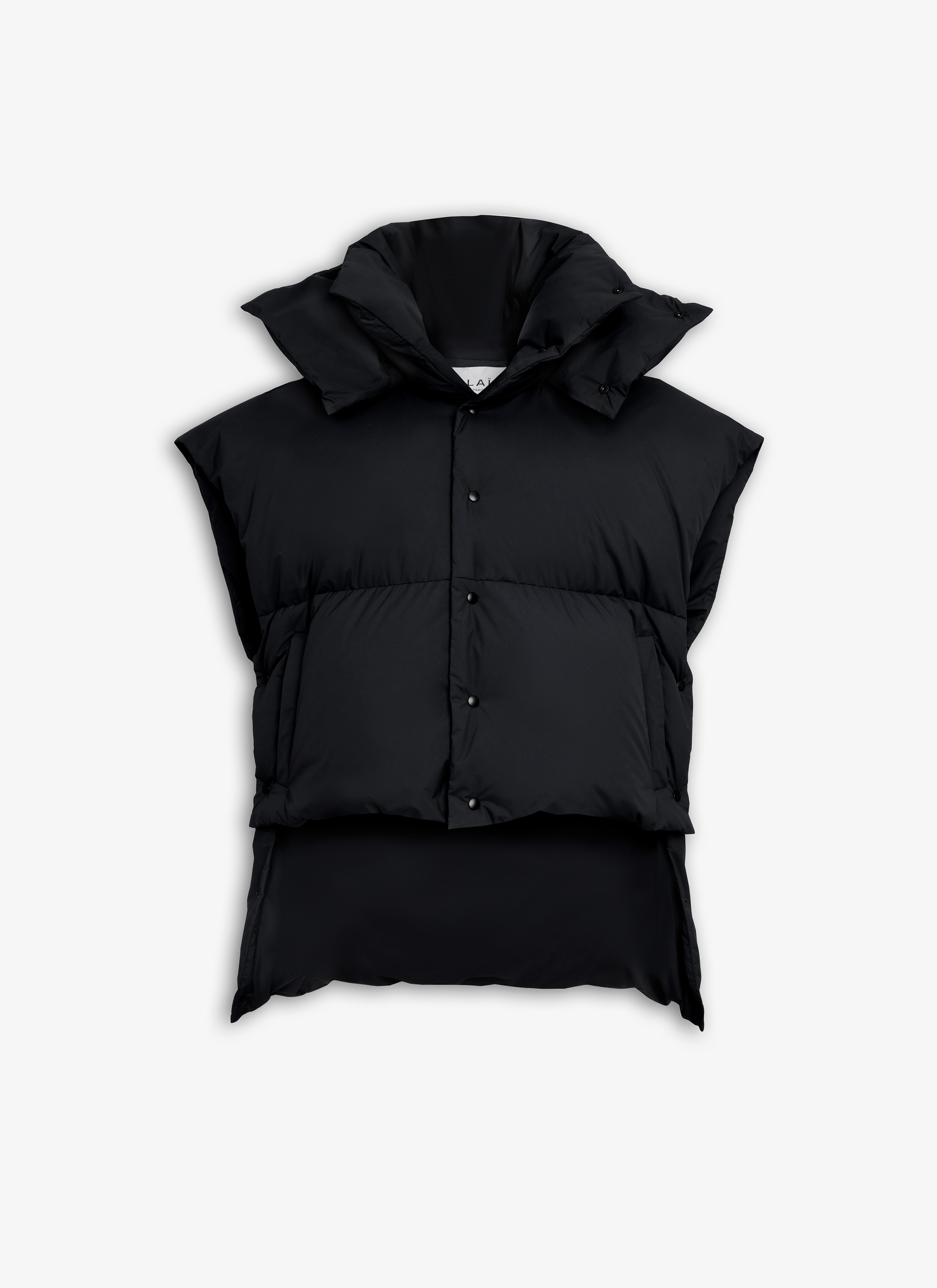 【関税込み】ALAIA Oversize asymmetric down vest Alaïa Oversize Asymmetric Down Vest Jackets Black