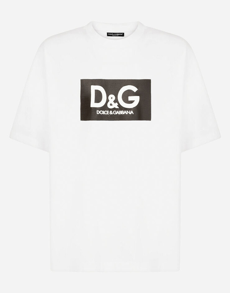 Cotton T-shirt with D&G print 1