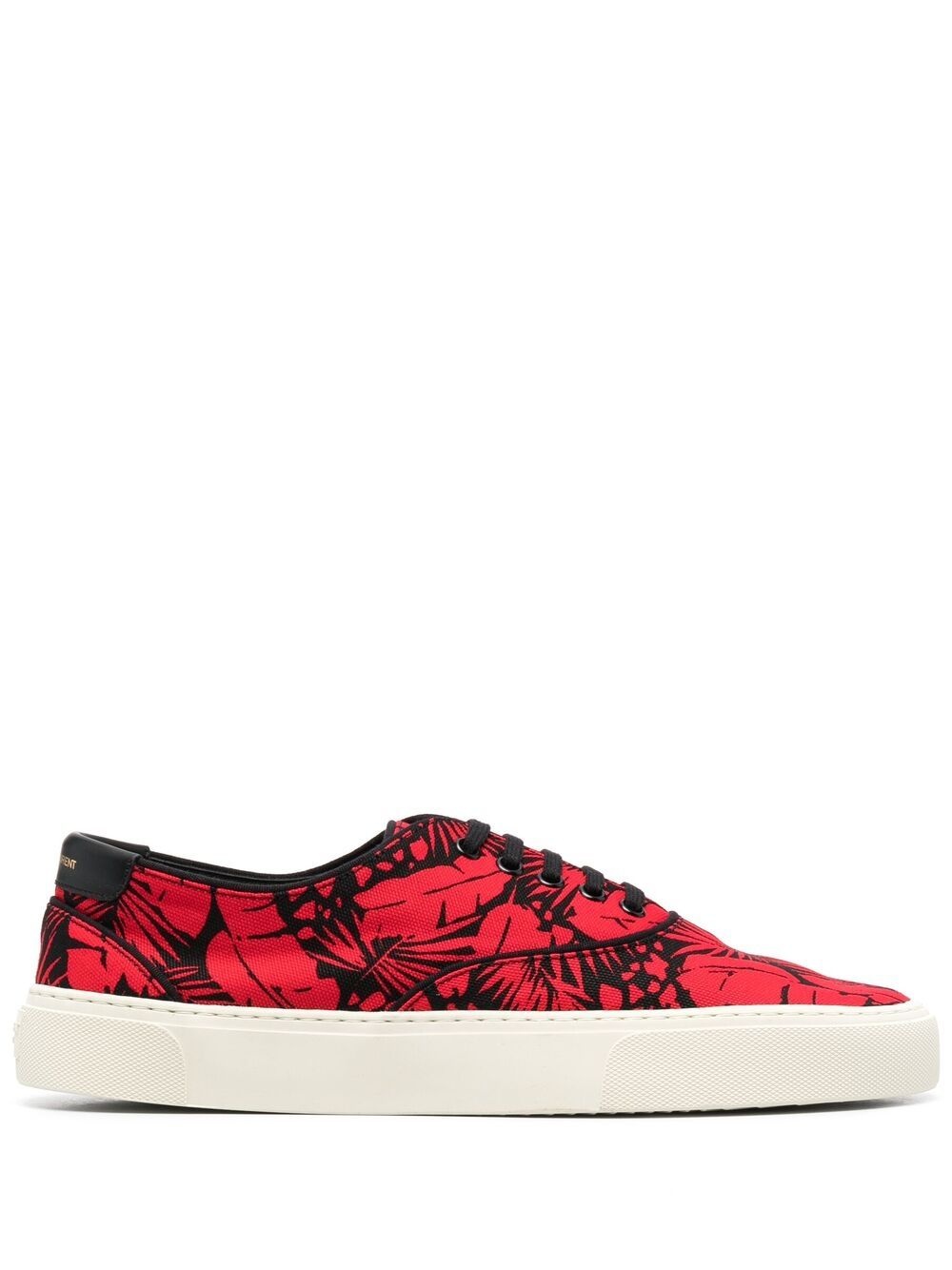 botanical-print low-top sneakers - 1