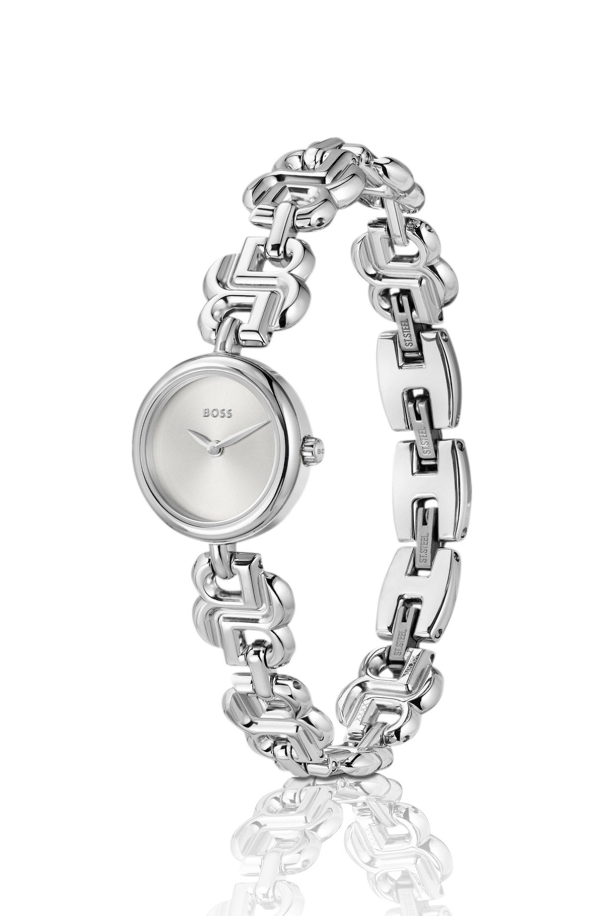 SILVER-TONE WATCH WITH DOUBLE B MONOGRAM-LINK BRACELET - 2