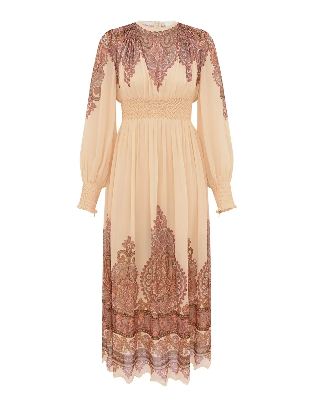 ASCENT SMOCKED MIDI DRESS - 1