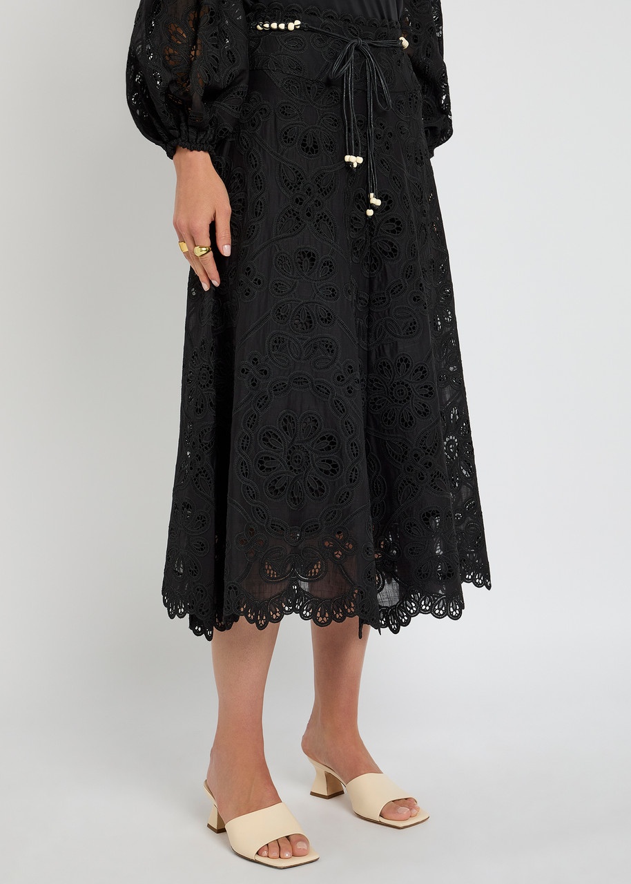 Zimmermann Rhiannon Embroidered Cotton Midi Skirt - 2