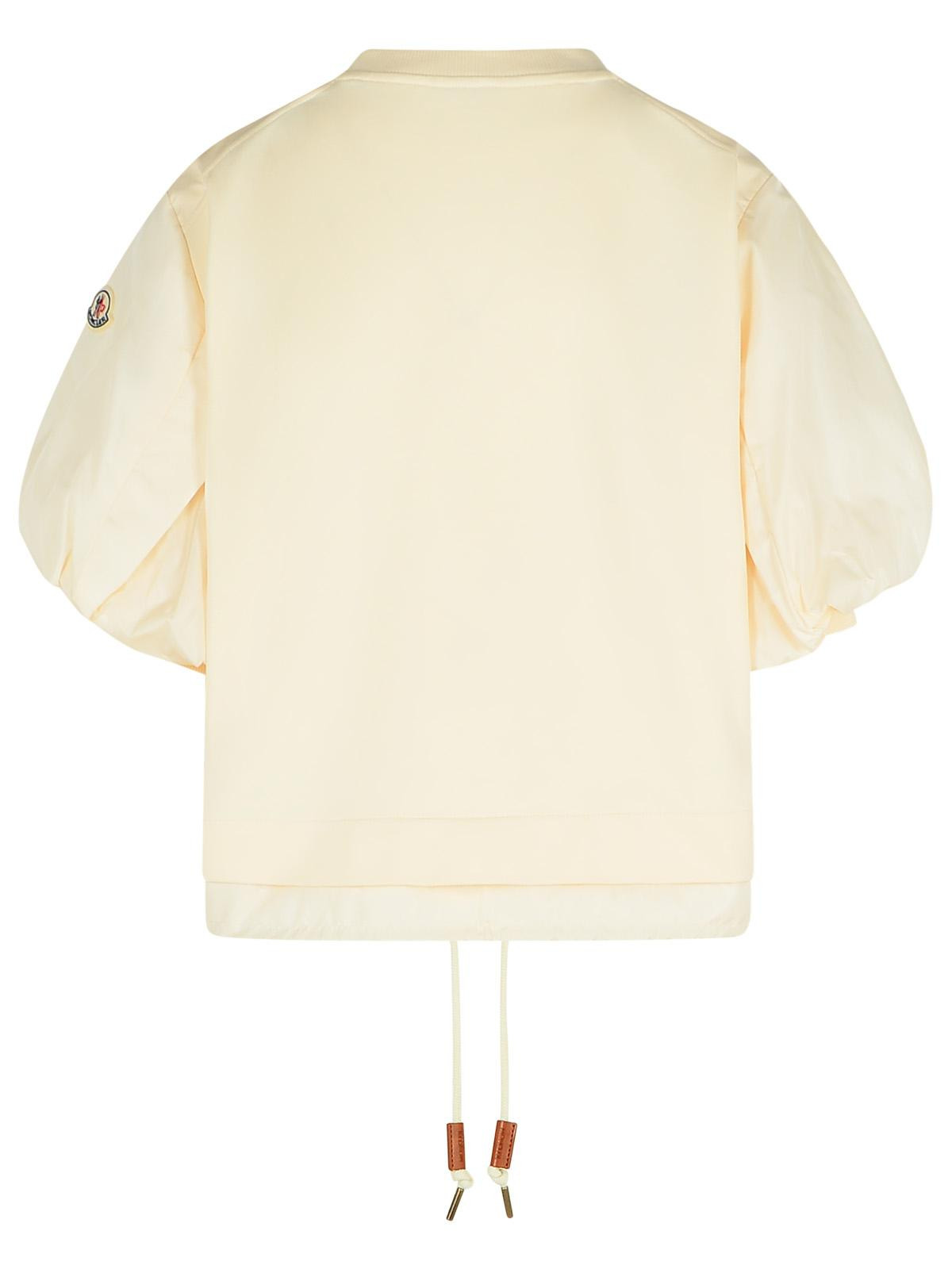 Moncler 'Over' Ivory Cotton T-Shirt Women - 3