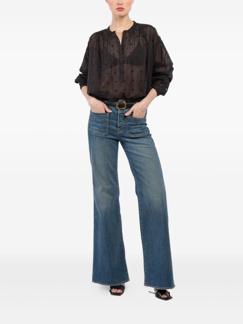 embroidered balloon-sleeve blouse - 2