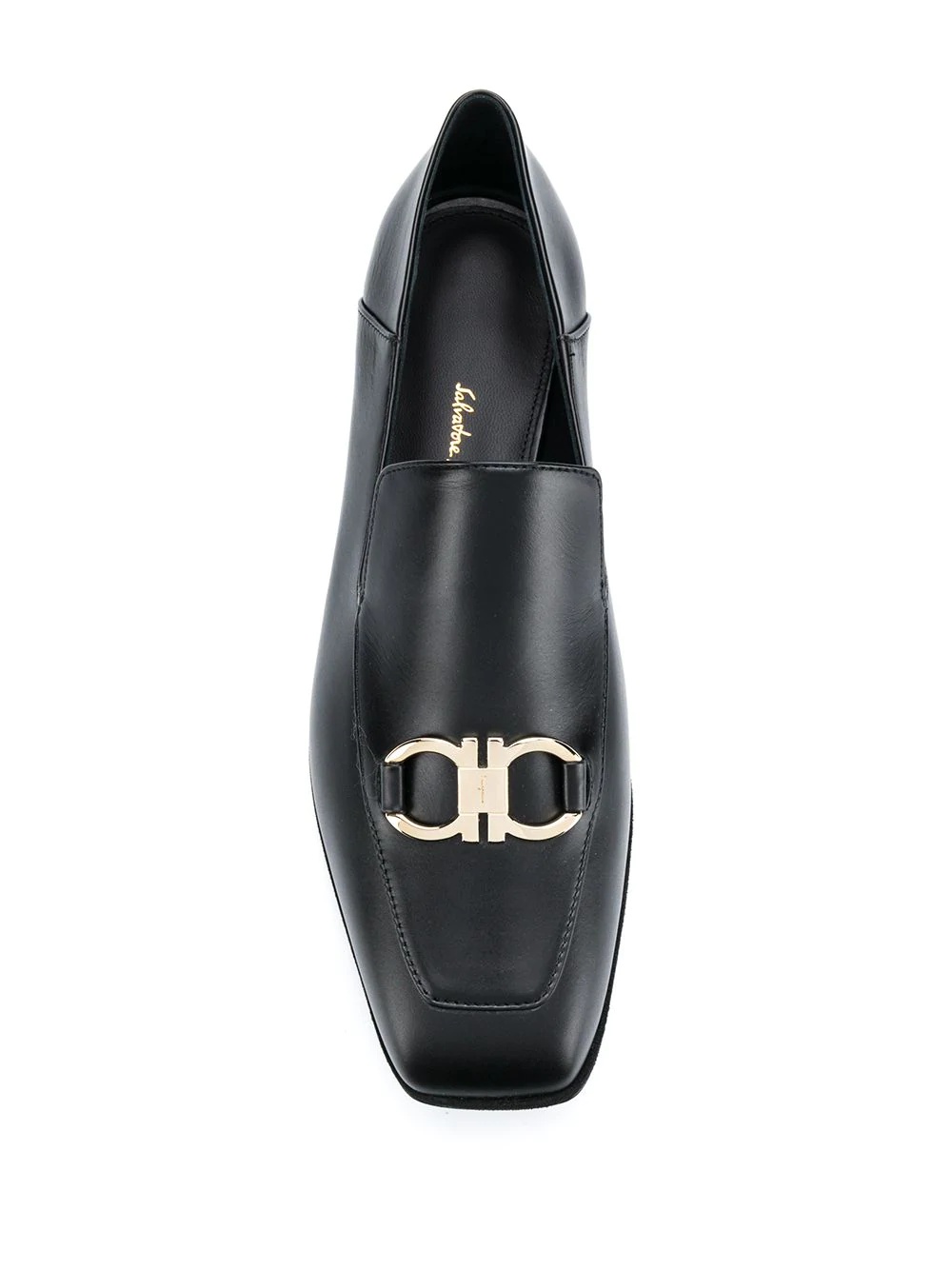 square-toe leather loafers - 4