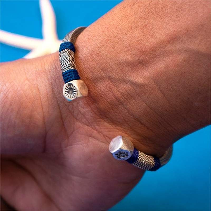 Vilebrequin Men silvered Jonc Bracelet - Vilebrequin x Gas Bijoux outlook