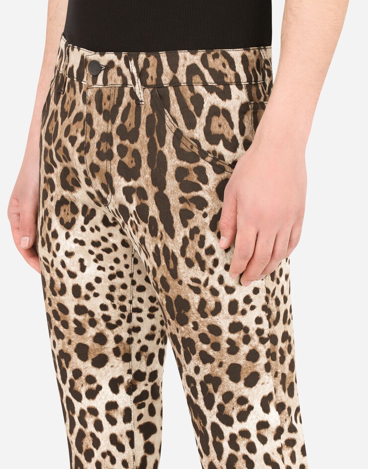 Leopard-print stretch cotton pants - 4