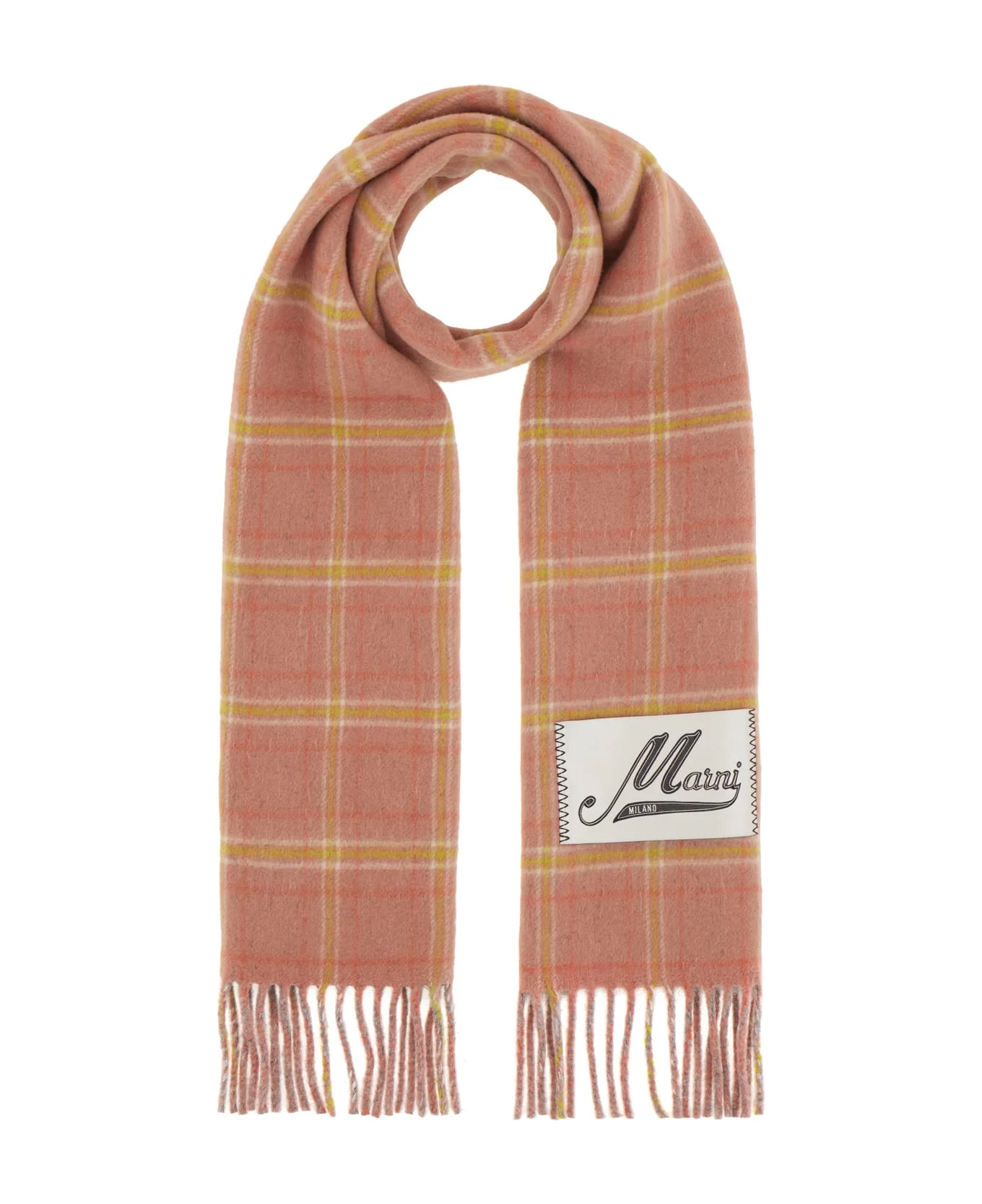 Embroidered Wool Blend Scarf - 1