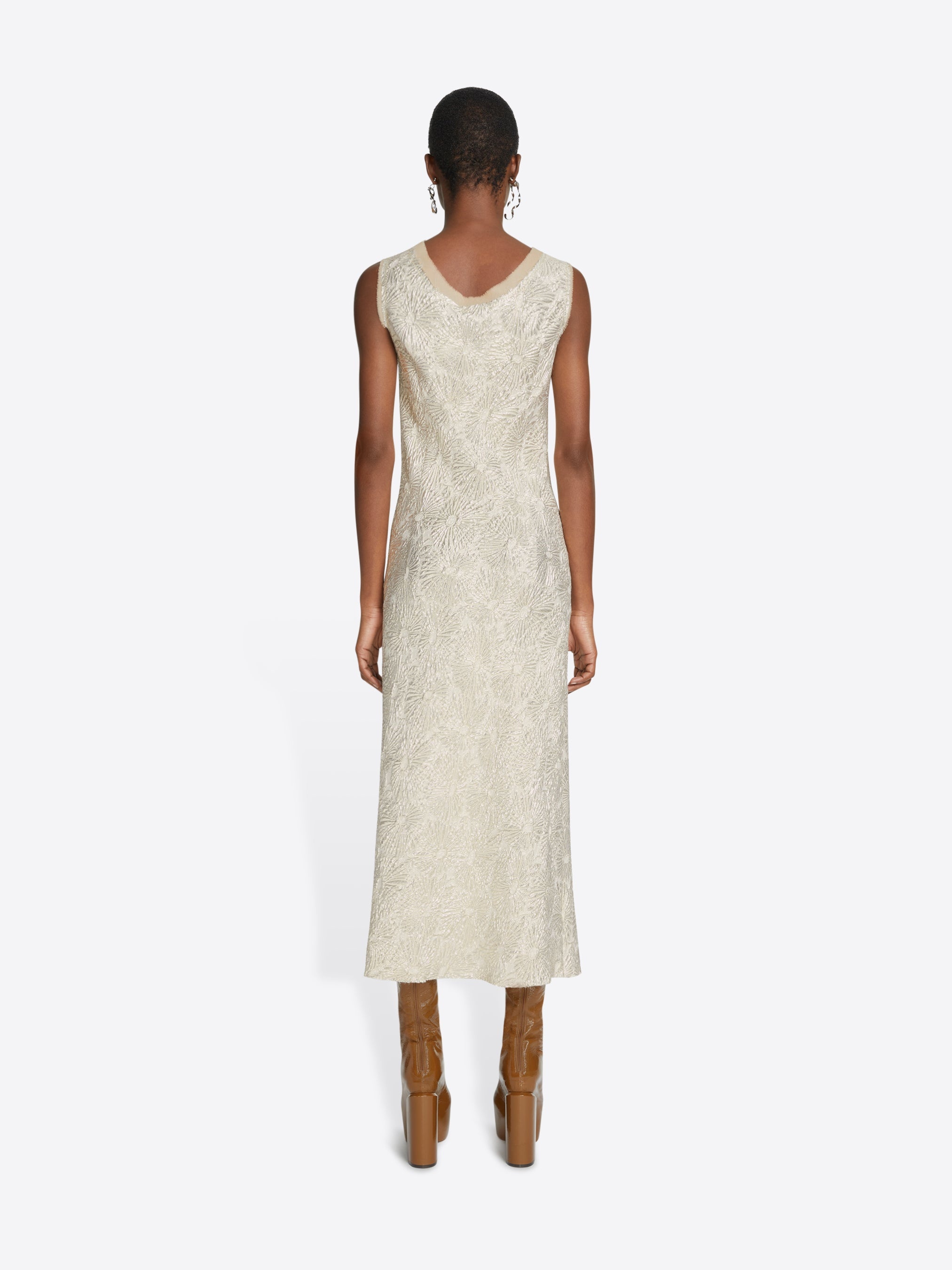 SILVER JACQUARD DRESS - 4