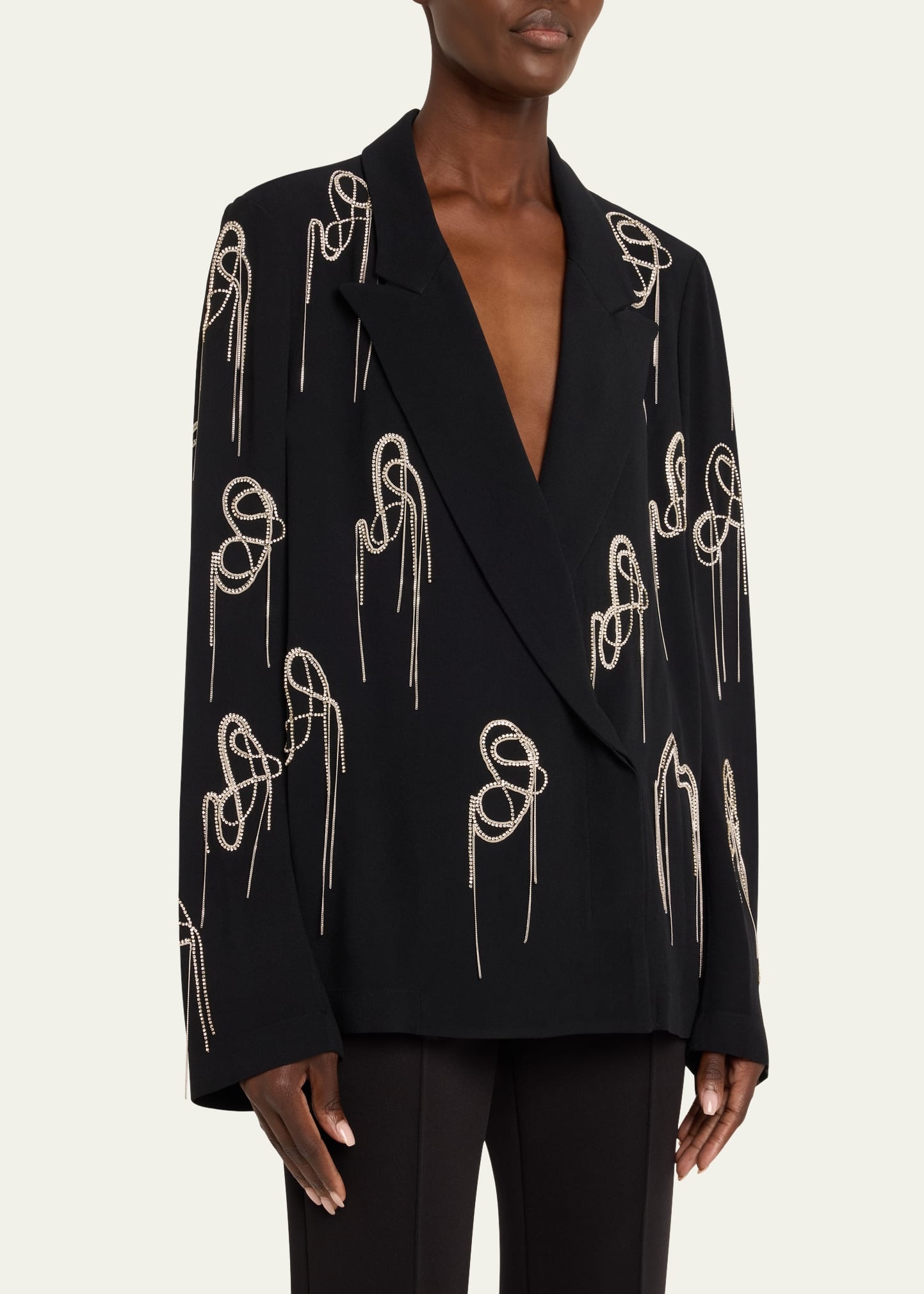 Caplana Crystal Chain Blazer - 4