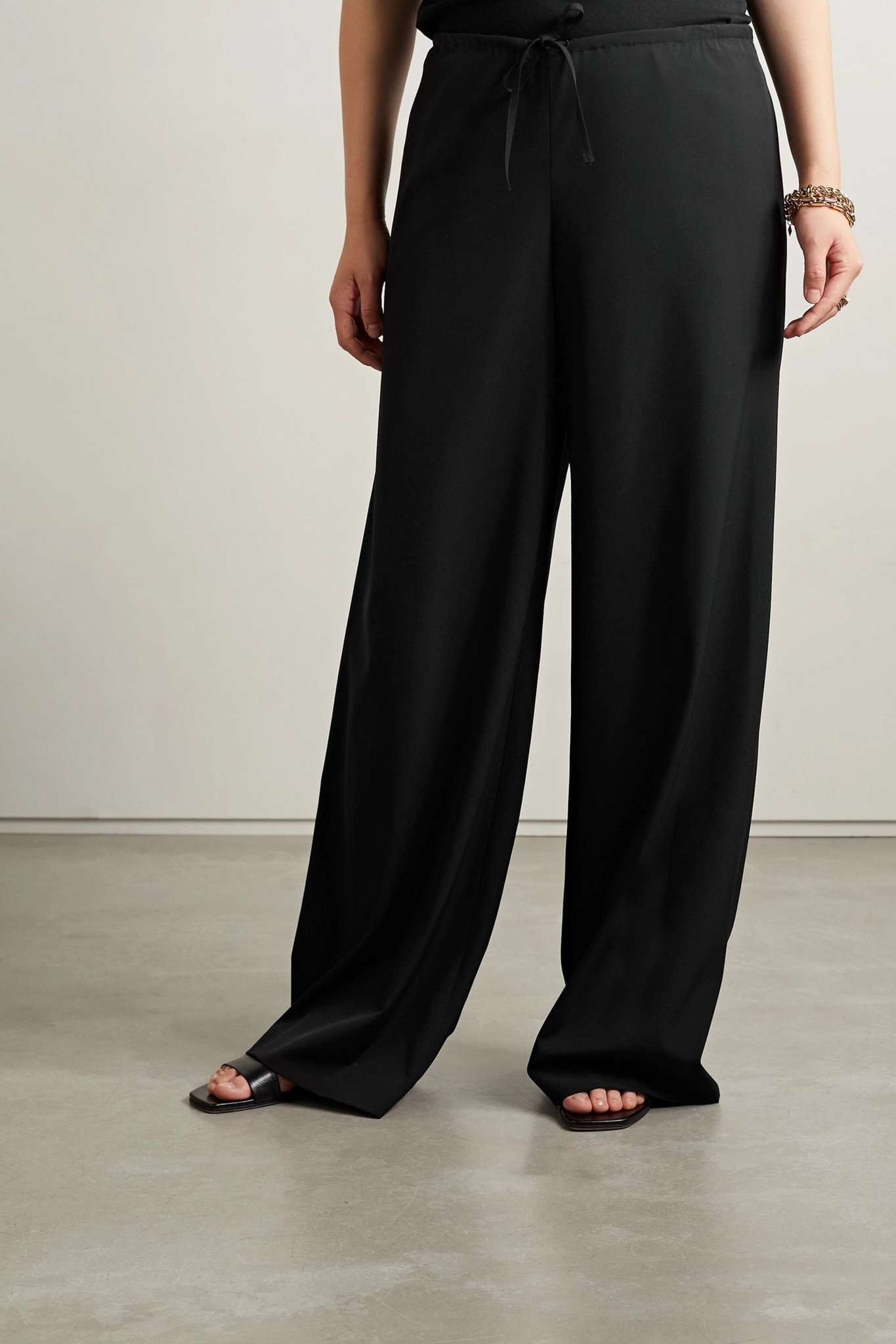 The Row Barrie wide-leg wool-crepe pants, netaporter