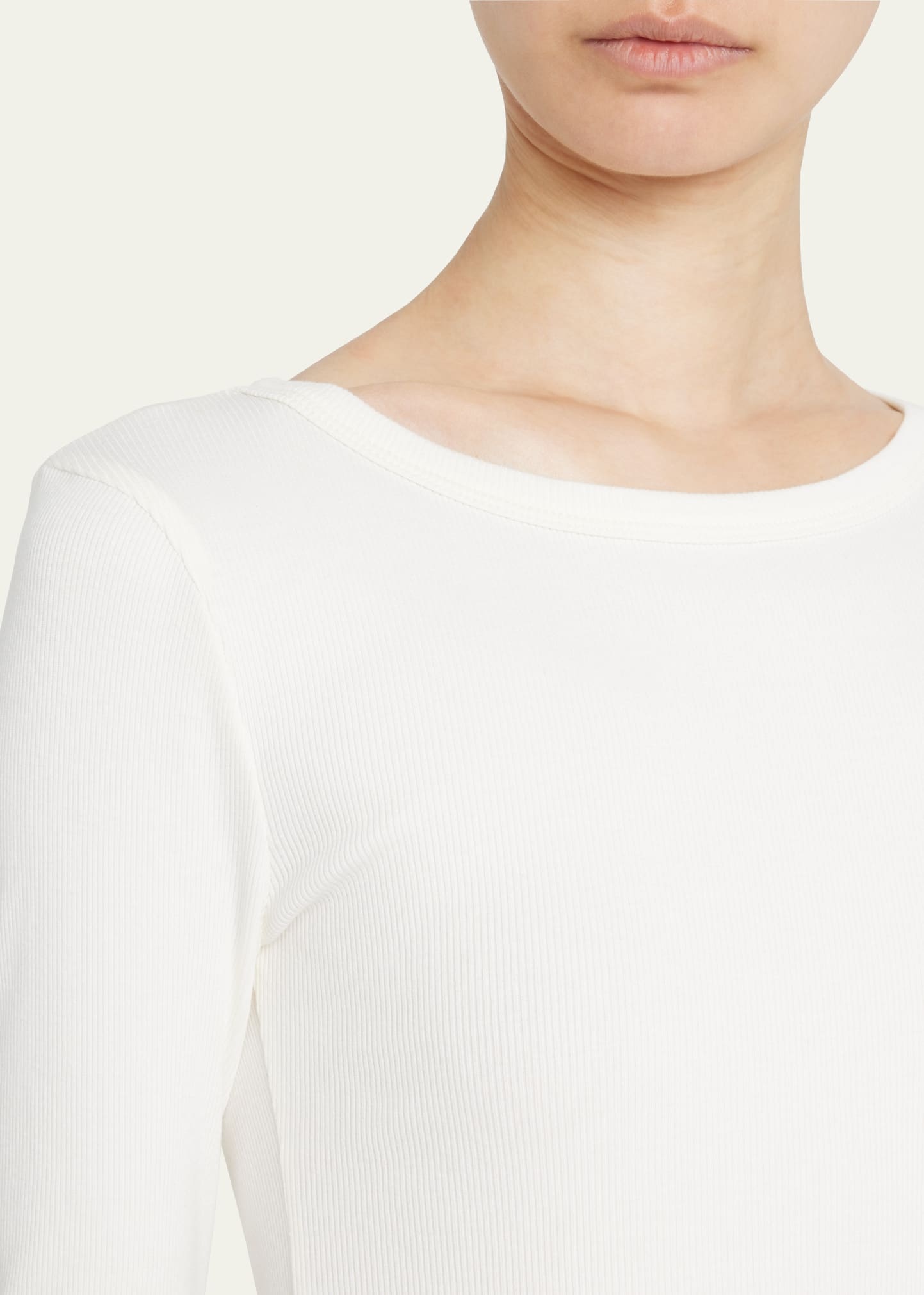 Long-Sleeve Fitted Crewneck Top - 5
