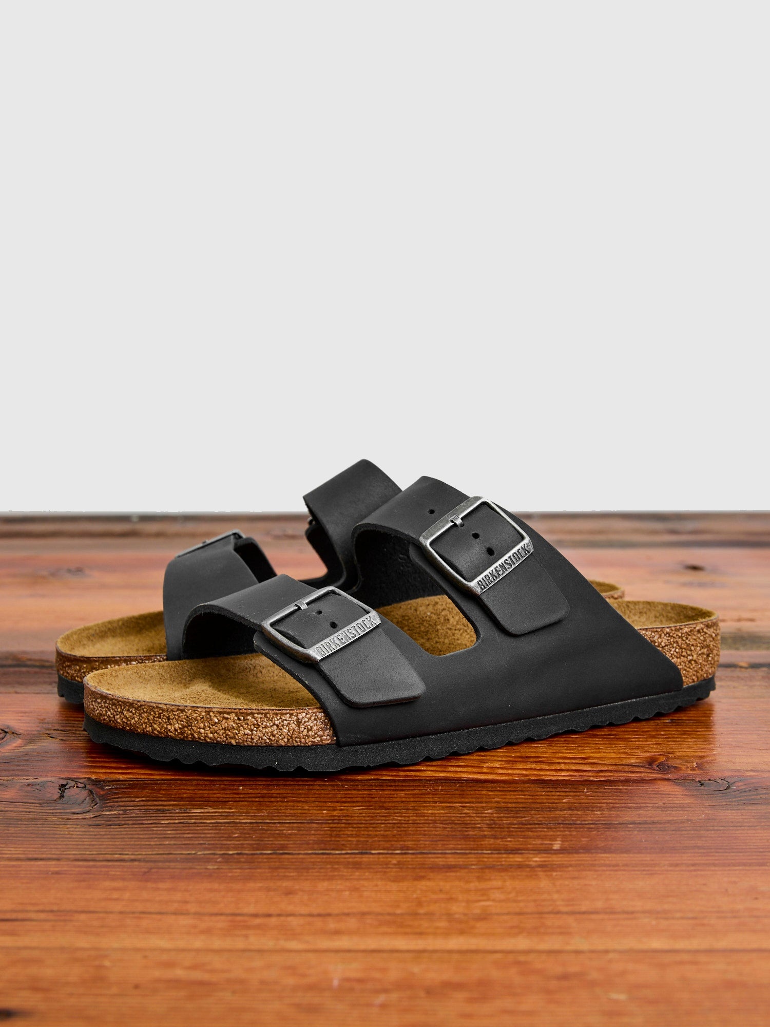 Arizona Sandal in Black Oiled Leather - 1