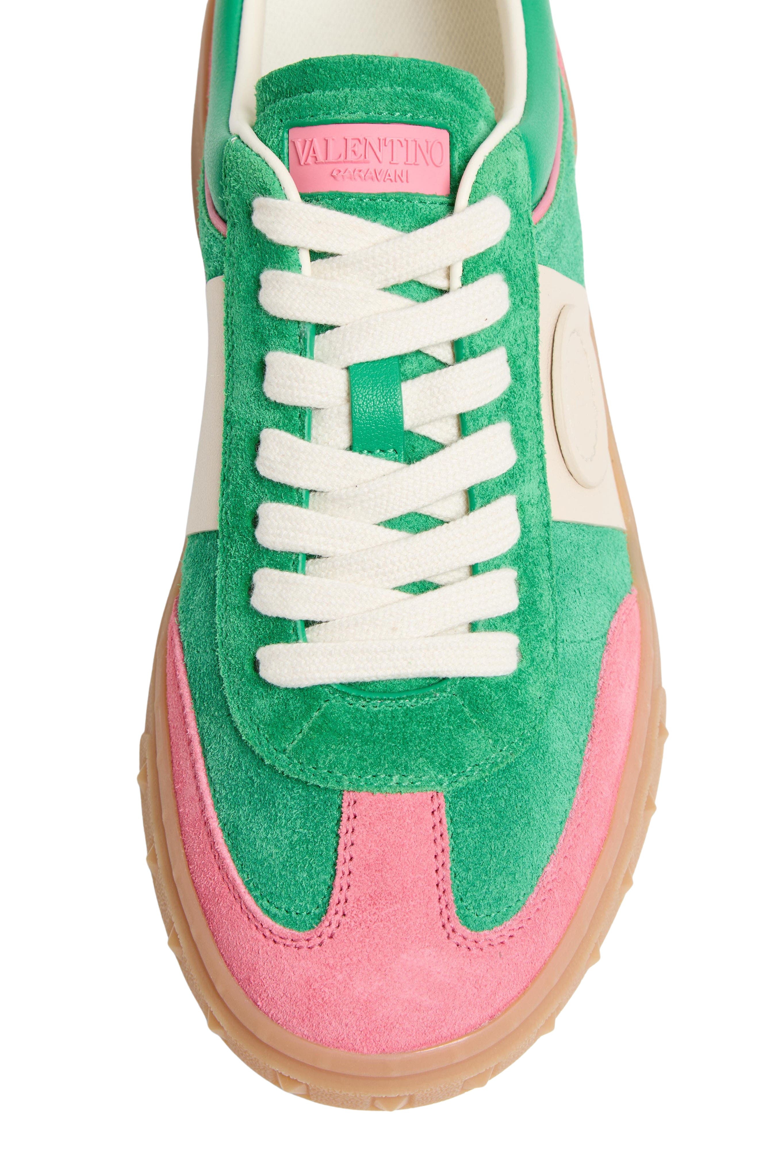 Valentino Garavani Upvillage Low Top Sneaker in Green/Pink at Nordstrom - 8