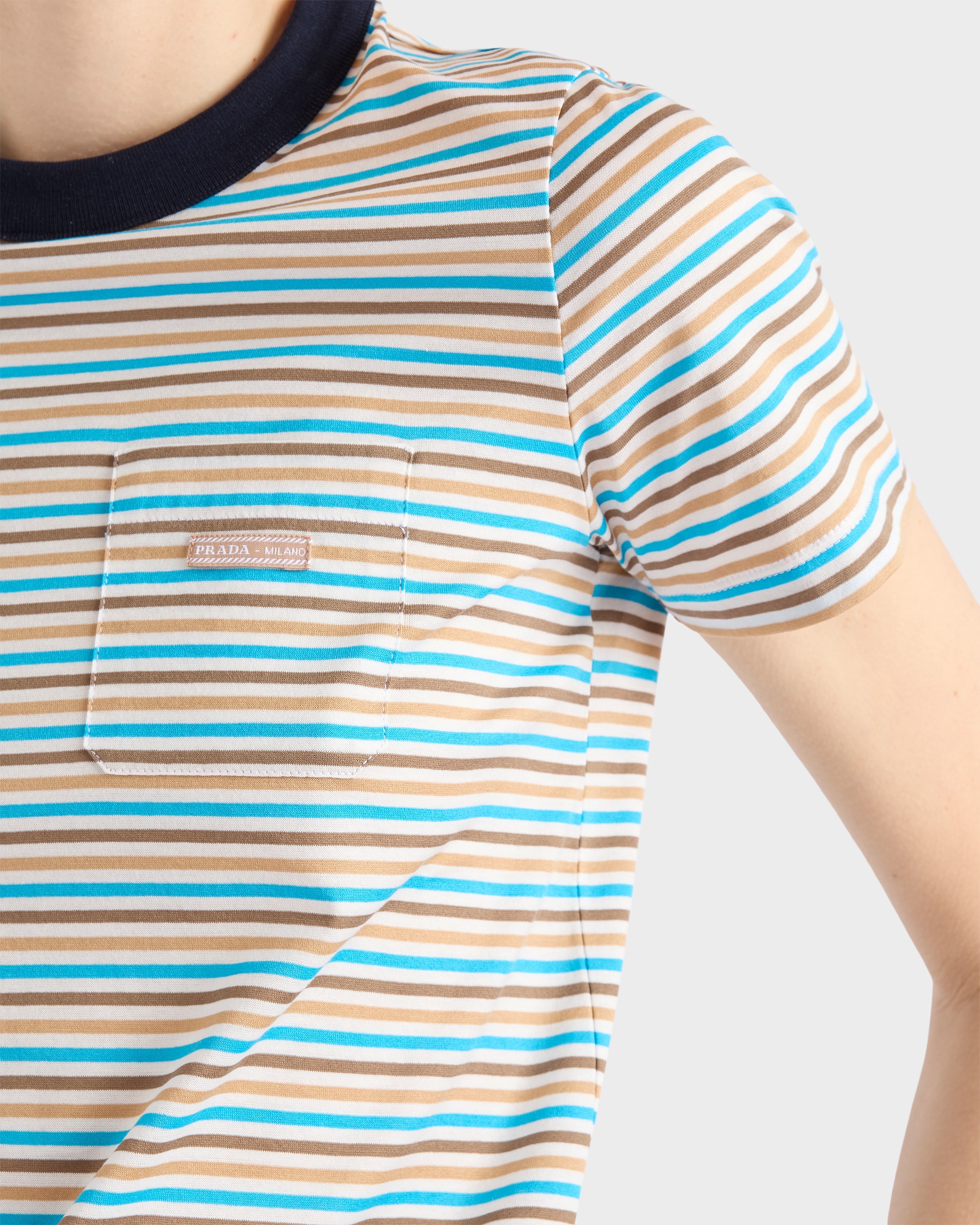 Striped lisle cotton T-shirt - 3