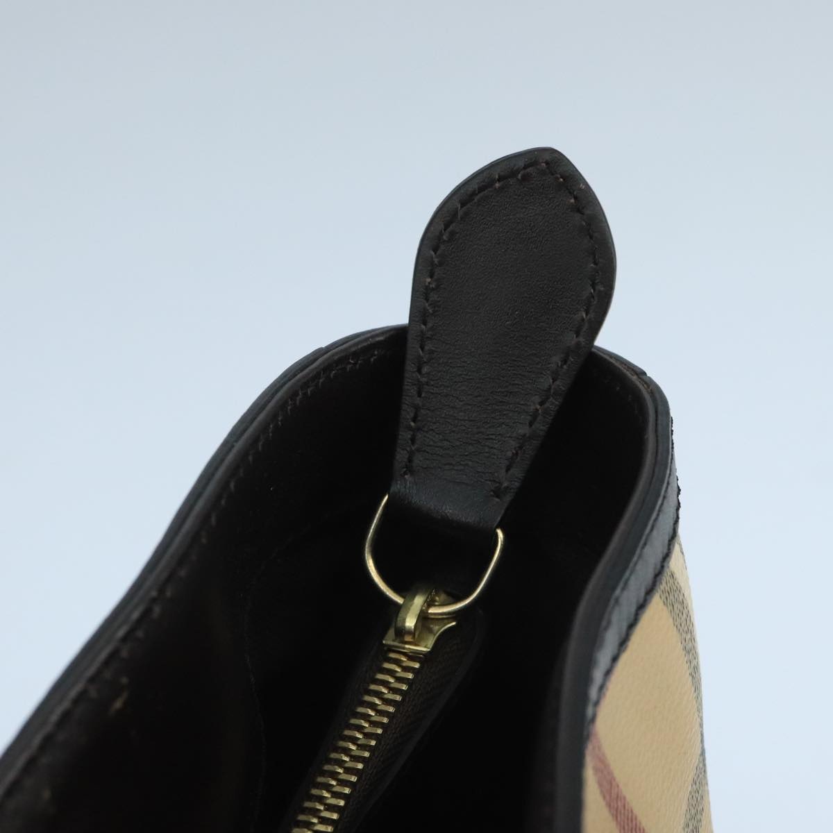 Burberry Nova Check Hand Bag Pvc Leather Beige - 14