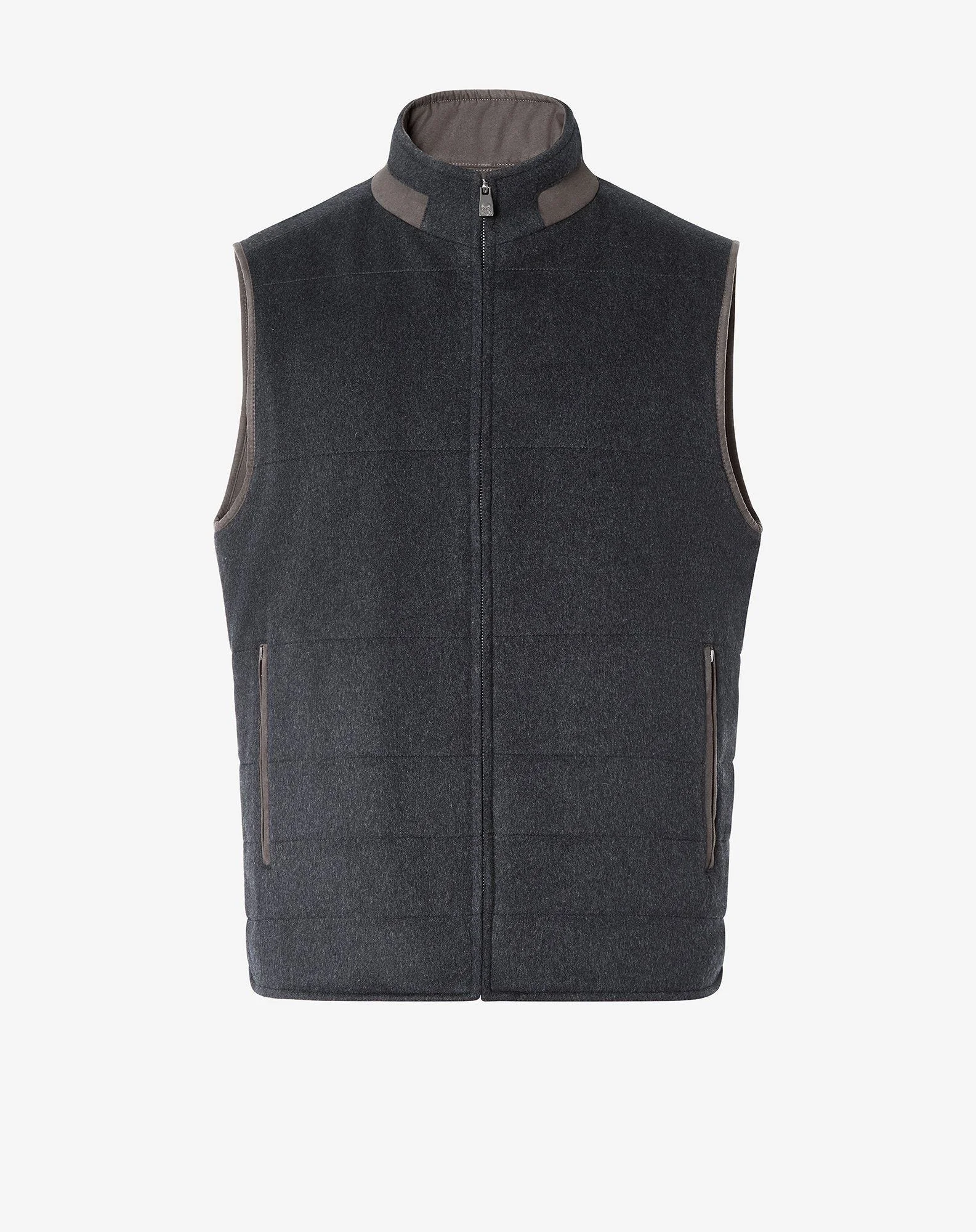 Melange anthracite grey reversible beaver gilet - 1