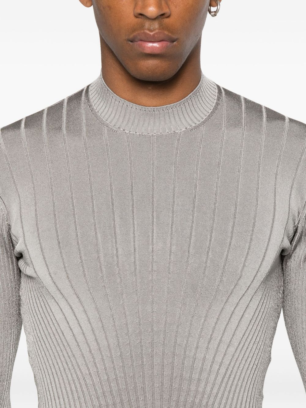 ribbed high-neck sweater - 5