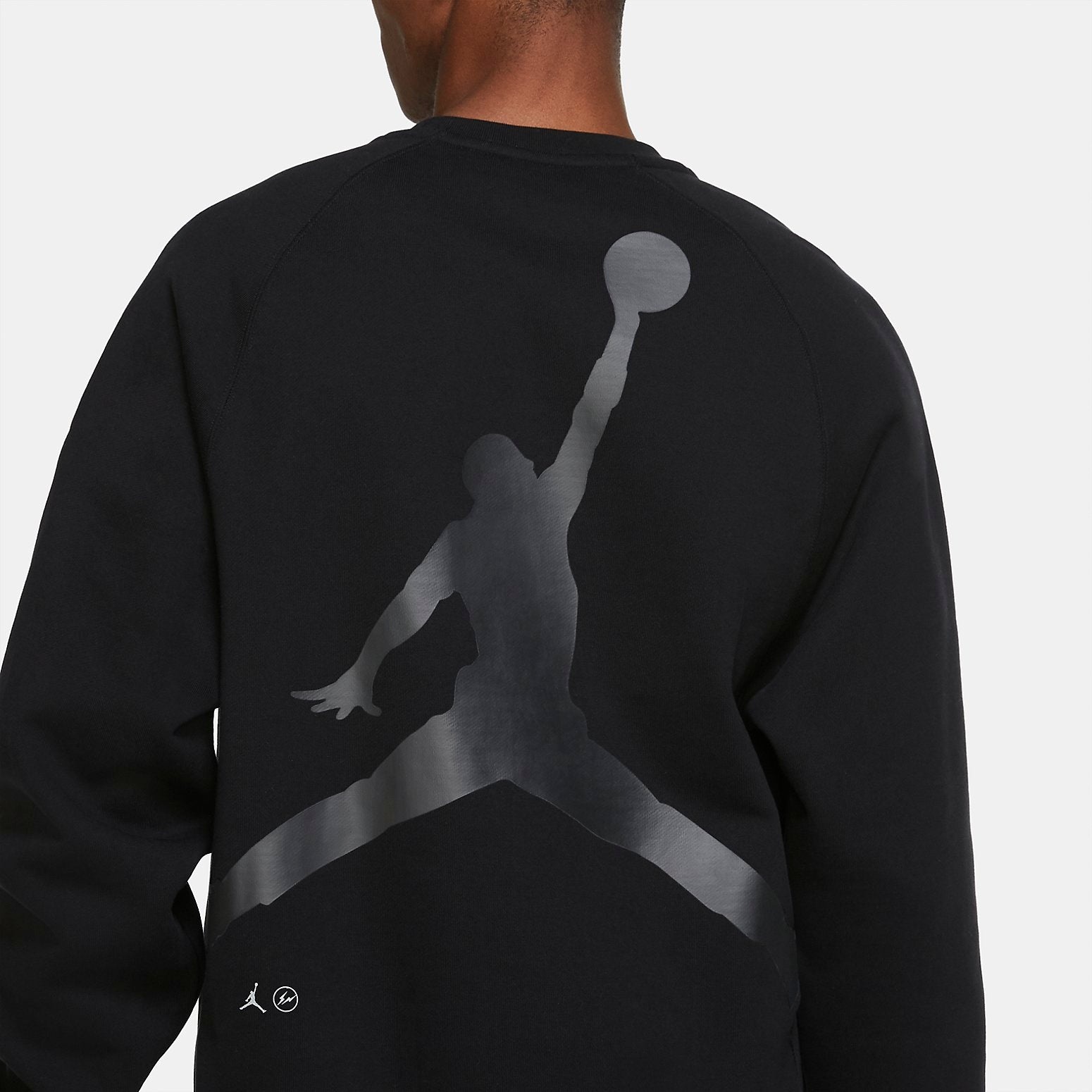 Air Jordan x Fragment Crewneck Sweatshirt 'Black Reflective Silver' DA2989-010 - 3