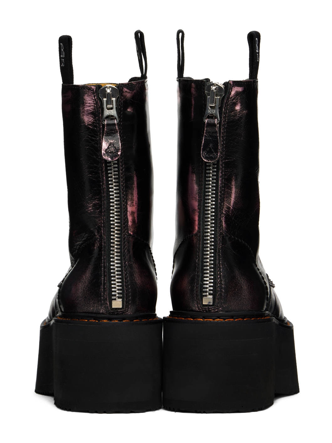 Black & Pink Double Stack Boots - 2