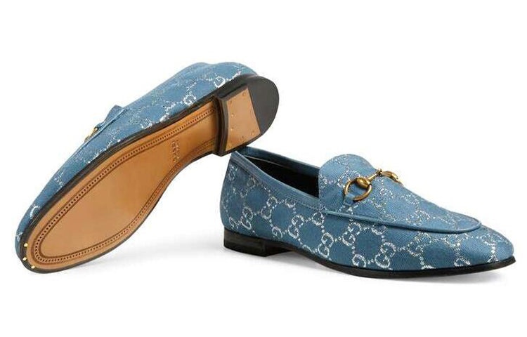 (WMNS) Gucci Jordaan Loafers Shoes Blue 431467-2C820-4691 - 5