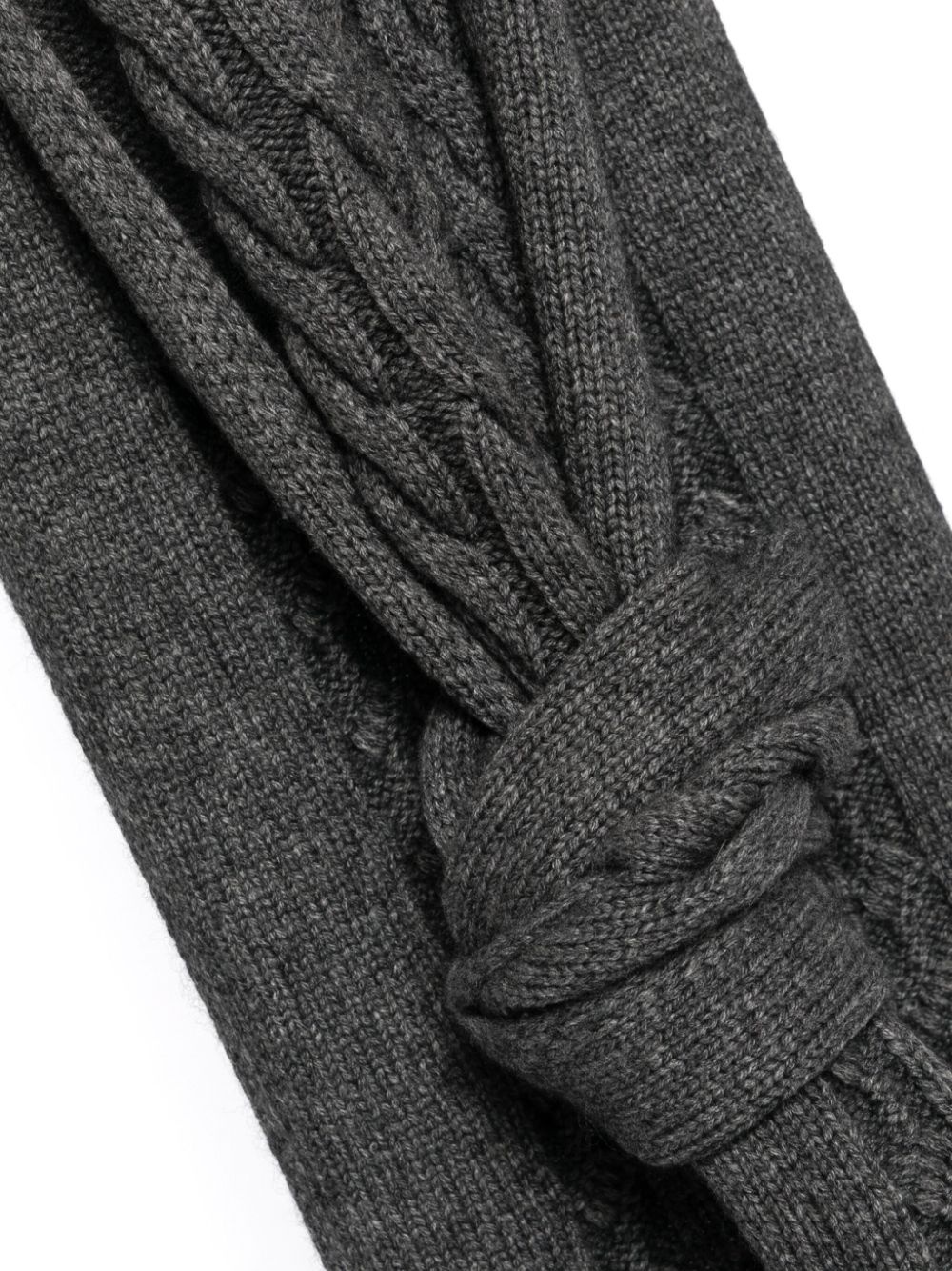 cable-knit rib-trim scarf - 2