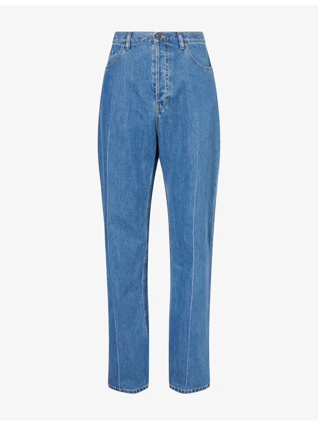 Straight-Leg Washed Denim Jeans - 1