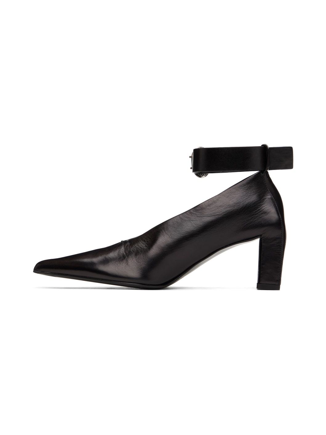 Black Pin-Buckle Heels - 3