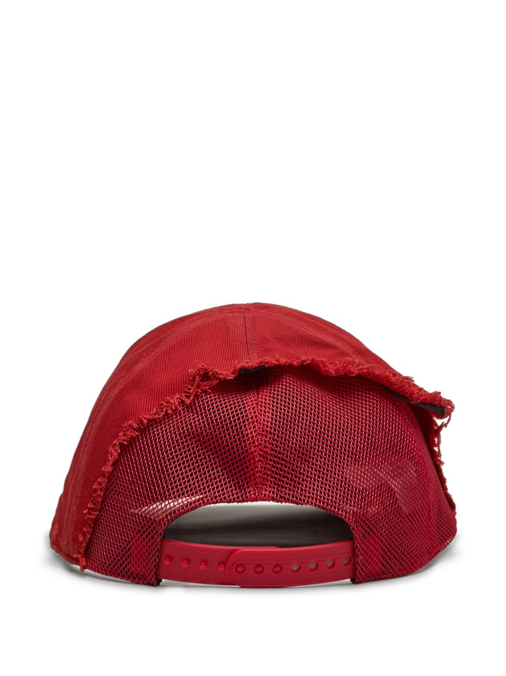 embroidered-logo frayed-detail trucker cap - 2