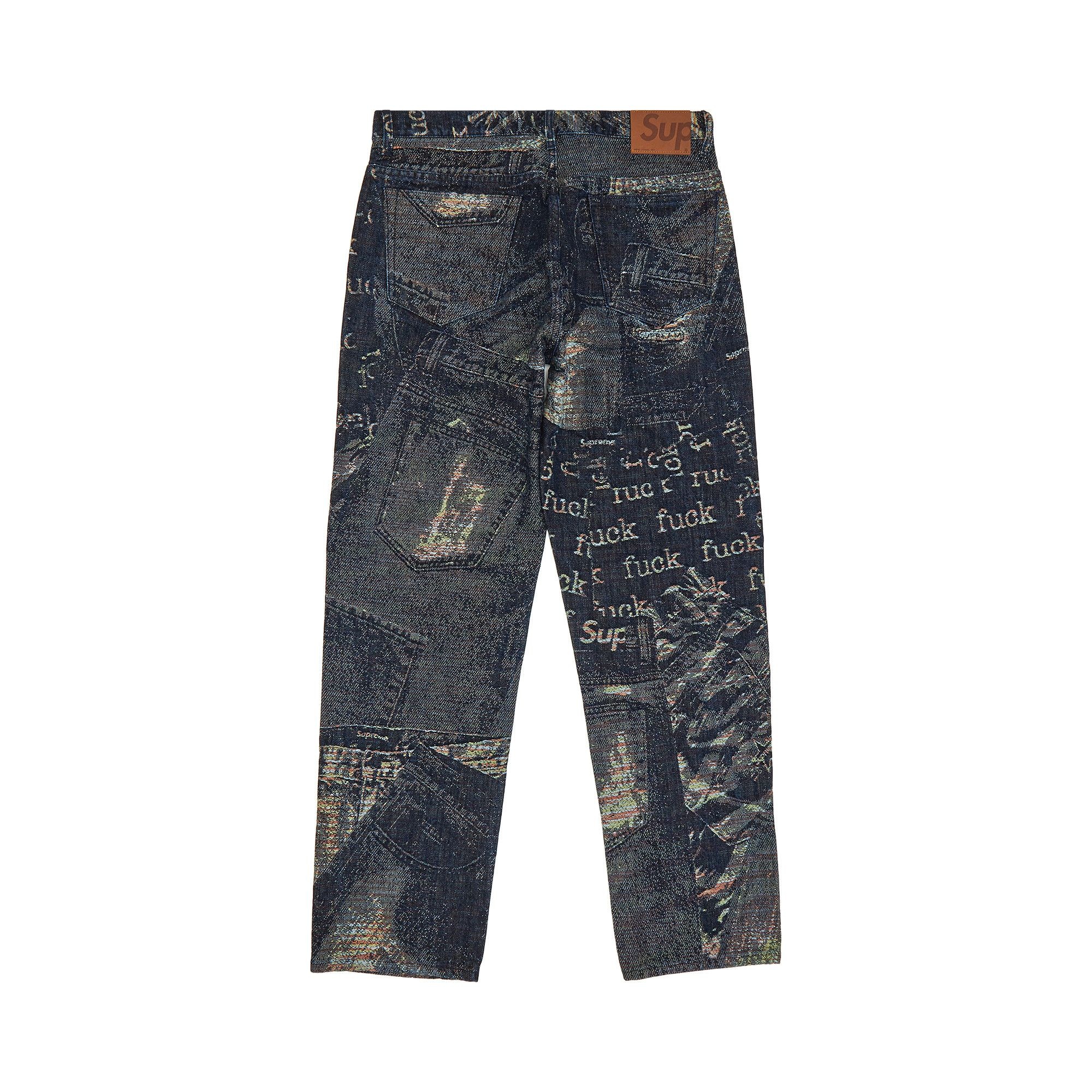 Supreme Archive Denim Jacquard Regular Jean 'Blue' - 2