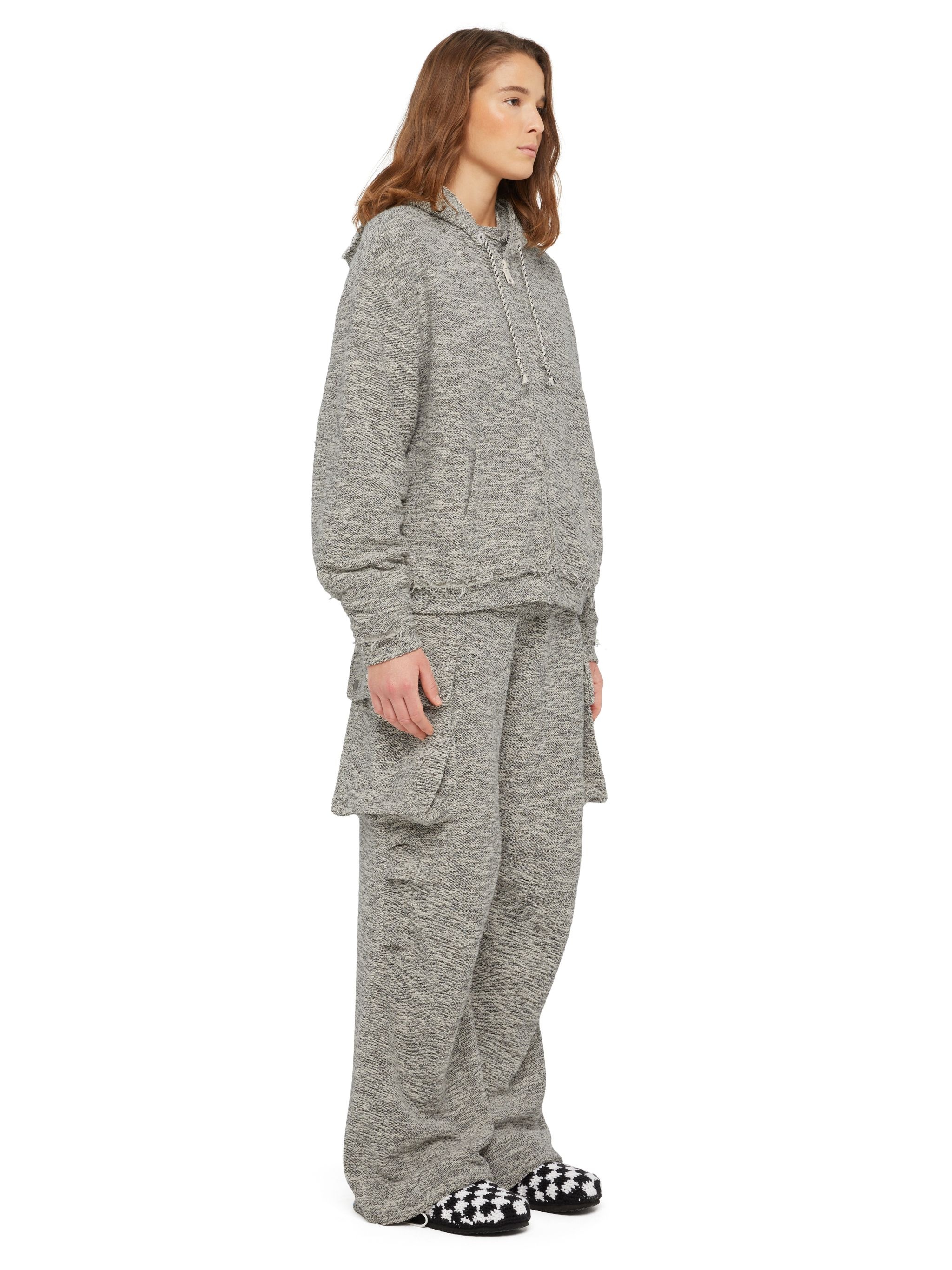 B & W Mouline’ Zipped Hoodie - 5
