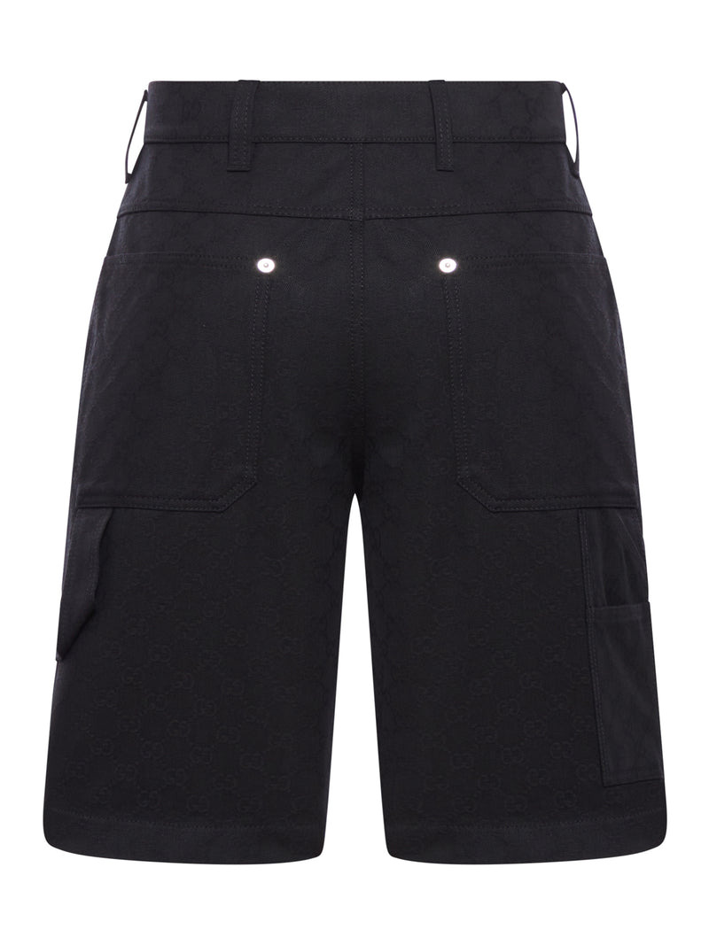 Gucci Men Jacquard Bermuda Shorts With Gg Monogram - 2