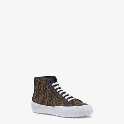 FENDI Brown fabric high-tops outlook