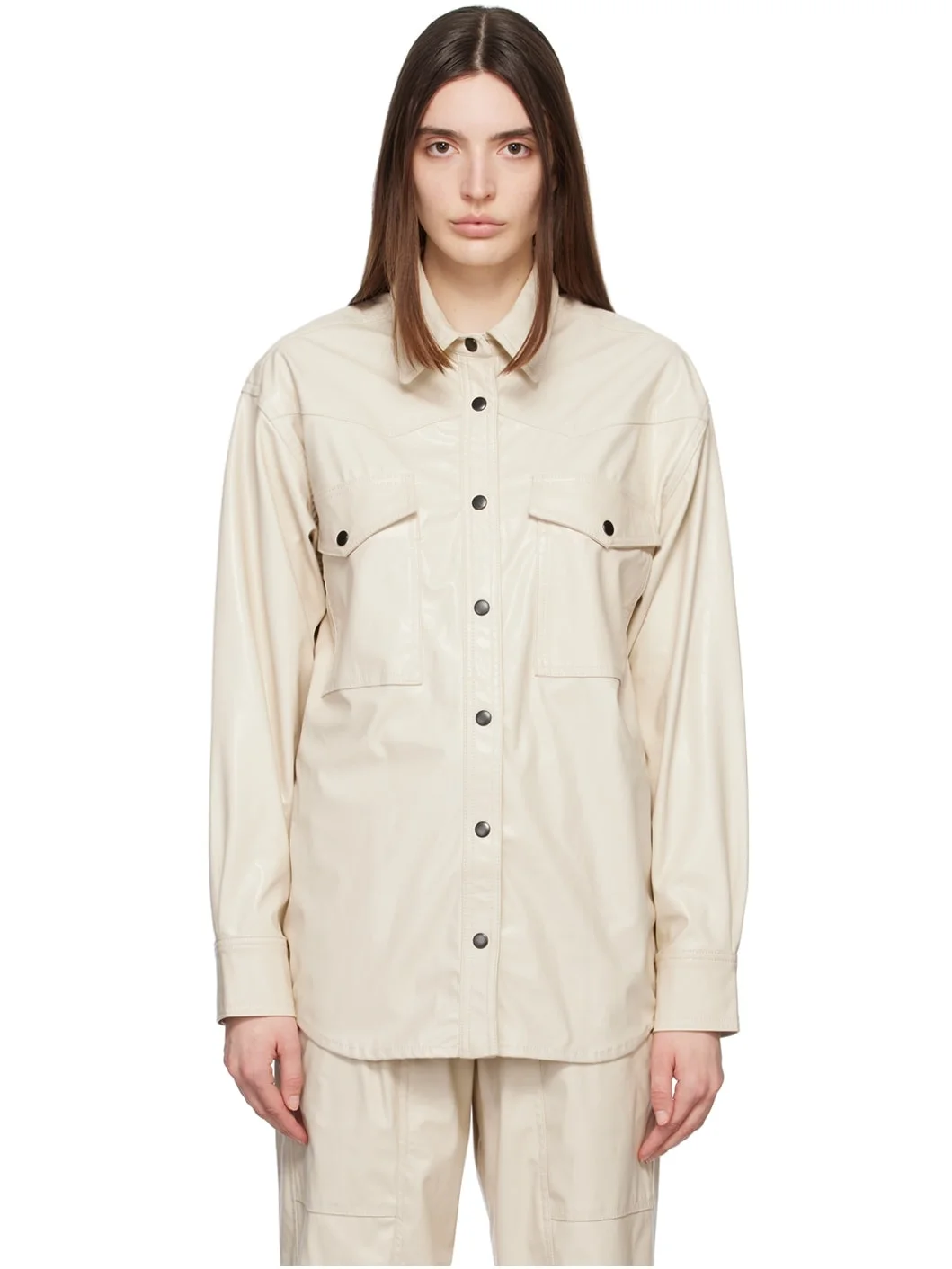 Off-White Berny Faux-Leather Shirt - 1