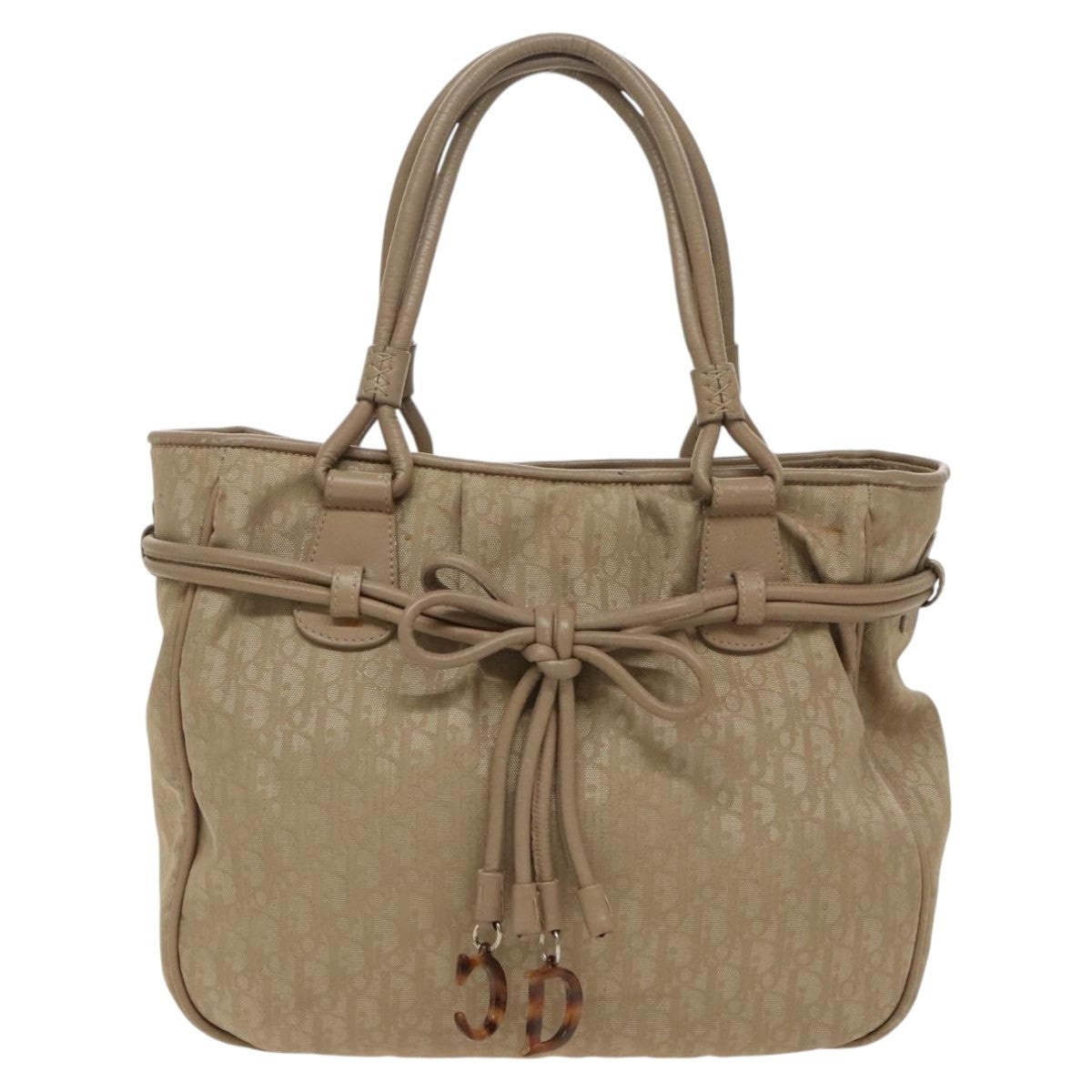 DIOR Trotter Canvas Tote Bag Beige Silver - 13
