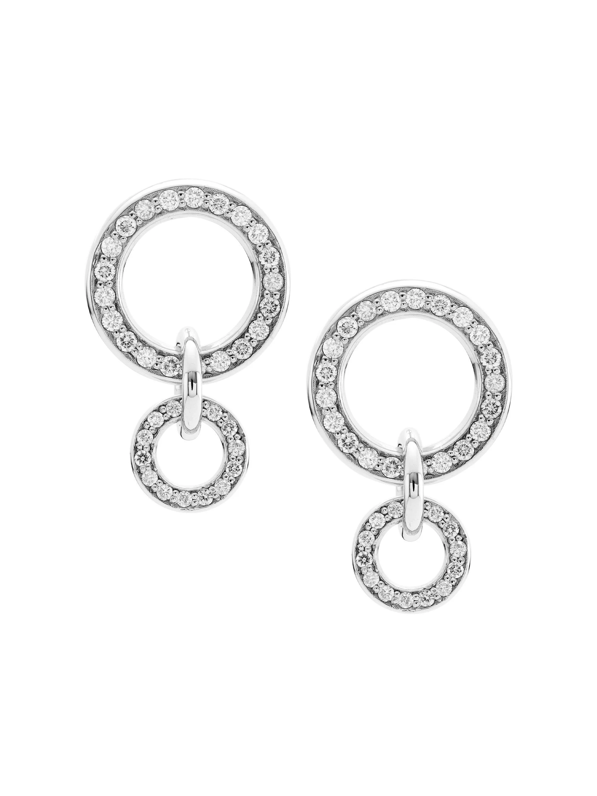 18K White Gold & Diamond Earrings - 1