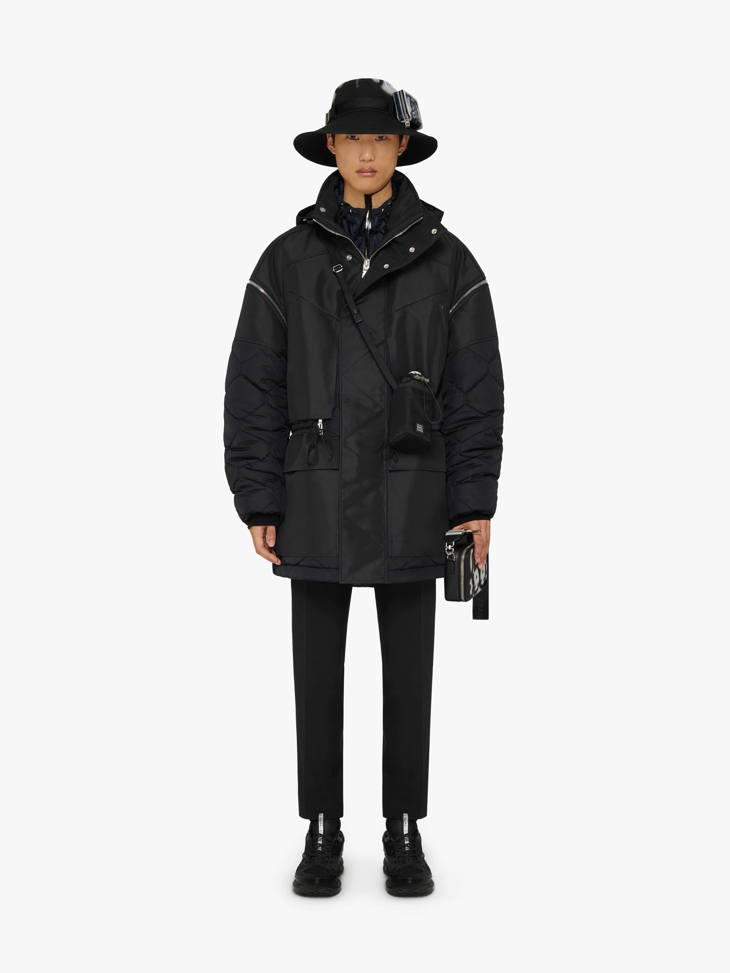 BI-MATERIAL PARKA WITH REMOVABLE SLEEVES - 2