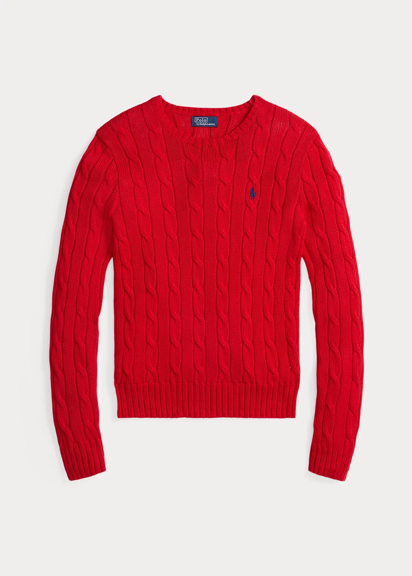 Cable-Knit Cotton Crewneck Sweater - 1